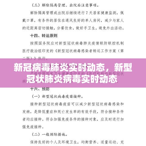 新冠病毒肺炎实时动态,新型冠状肺炎病毒实时动态